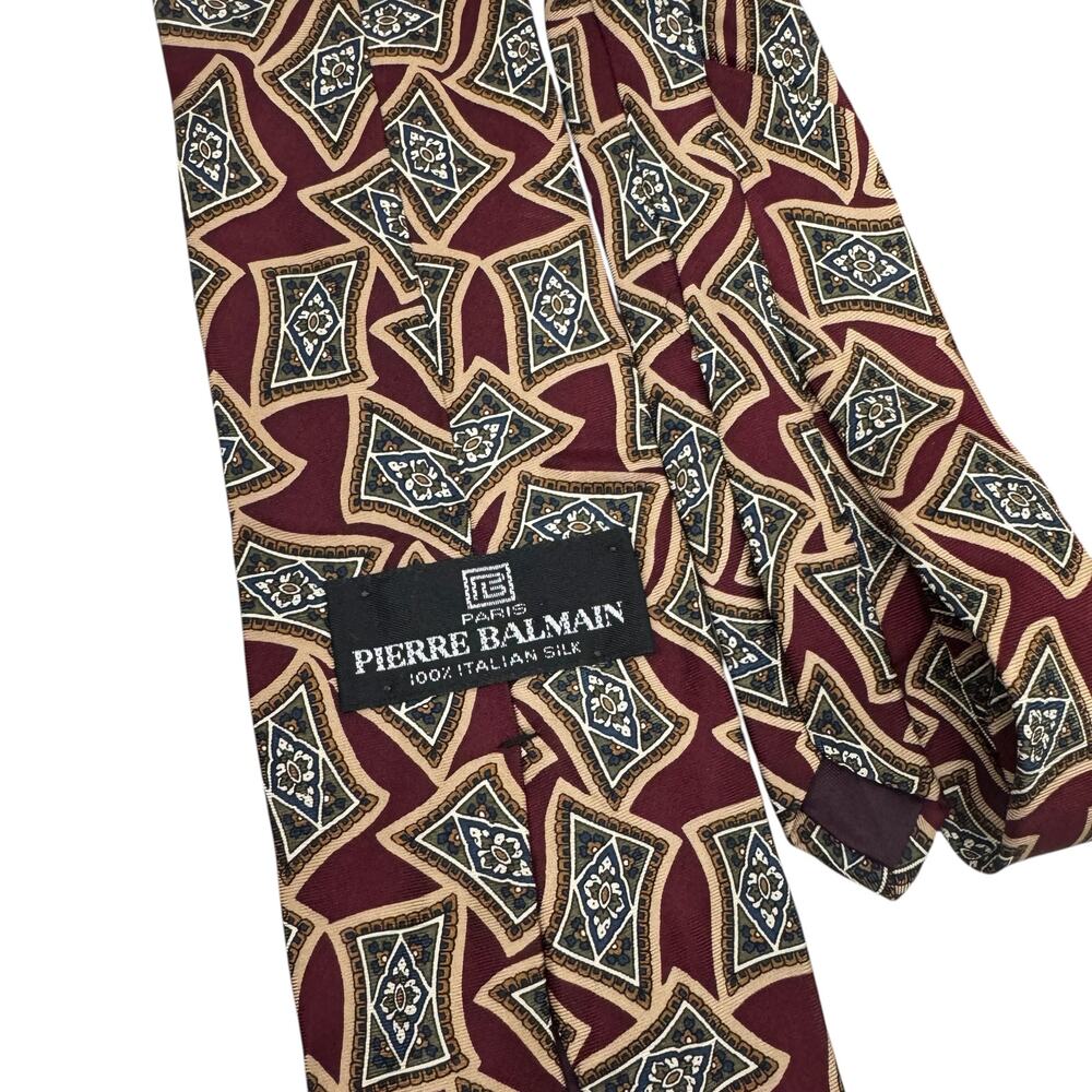 VTG 4-Piece Lot Designer Silk Neck Tie Dior Valentino Lanvin Balmain - Picture 5 of 8